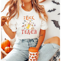 Tryckare eller Teach Halloween-lärare T-Shirt