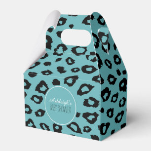 Tryckbabyskor för Aqua Black Leopard Presentaskar