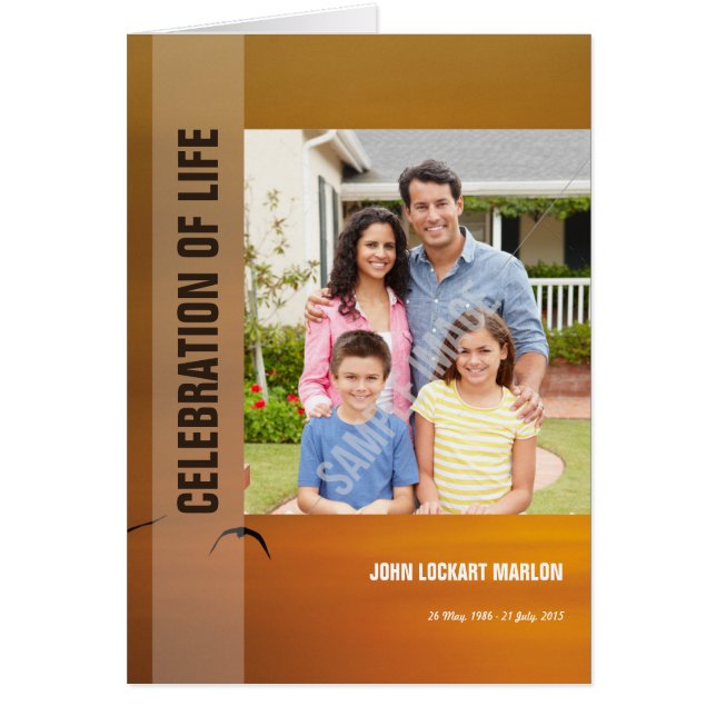 Tryckbar begravnings- mall hälsningskort (Framsidan)