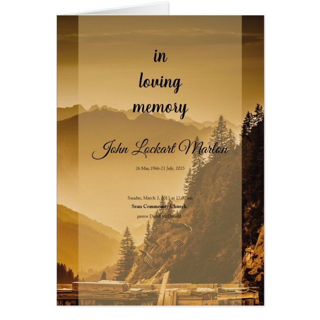 Tryckbar begravnings- mallbroschyr hälsningskort (Framsidan)