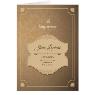 Tryckbar begravnings- programmall hälsningskort