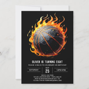 Tryckbar Chic Sport Basketball Birthday Inbjudningar