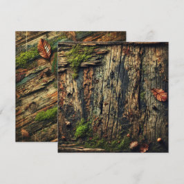 Tryckbar grungy Autumnal Mossy Wood Scrapbook Inbjudningar