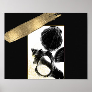 Tryckbar konst i Black and Guld Poster