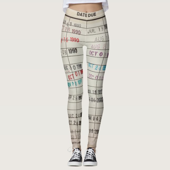 Tryckbar lånekortdamasker leggings (Framsida)