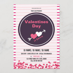 Tryckbar mall för valentinespartyreklamblad