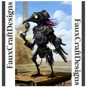 Tryckbar Steampunk Mechanical Raven 114 Poster