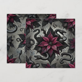 Tryckbar venomös poinsettia Blooms Scrapbook Inbjudningar