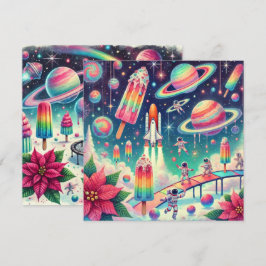 Tryckbar, vismisk, kosmetisk poinsettia-skrapbok inbjudningar