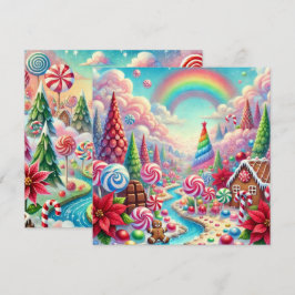 Tryckbar Whimsical Poinsettia Candyland Scrapbook Inbjudningar