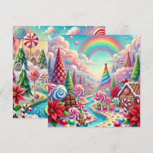 Tryckbar Whimsical Poinsettia Candyland Scrapbook Inbjudningar