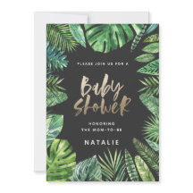 Tryckbarhetskort för babydusch i handflatan löv & 