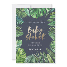 Tryckbarhetskort för babydusch i handflatan löv & 