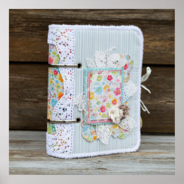 Tryckbart cute-foto av skrapbok med snöre poster