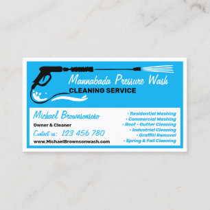 Tryckblå modern Power Washing automatisk rengöring Visitkort