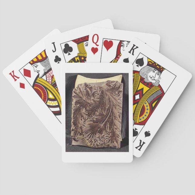 Tryckblock, 1875 (karvträ) spelkort (Baksidan)