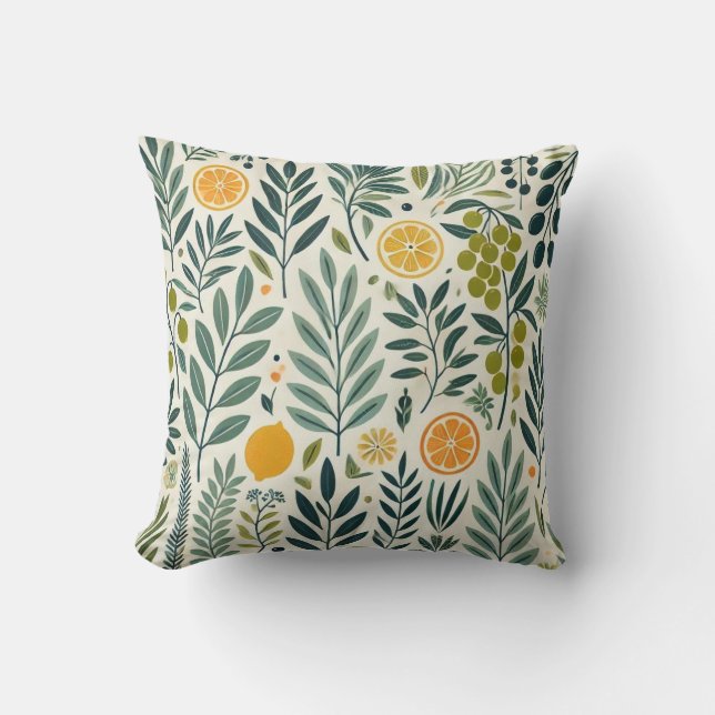 Tryckdyna på Olive & Citrus Kudde (Framsida)