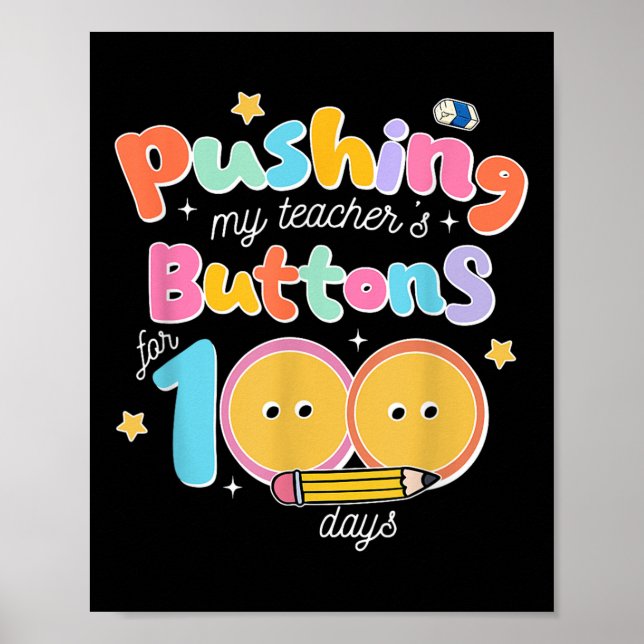Trycker på mina lärares knappar i 100 dagar 100 da poster (Framsidan)