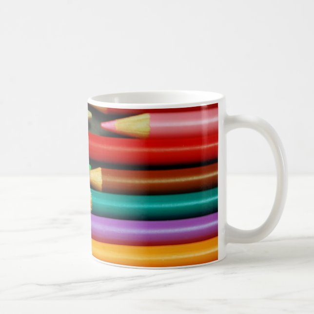 Trycket av färgglatt ritar kaffemugg (Höger)