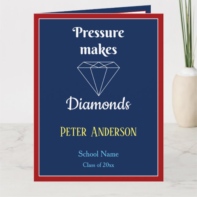 Trycket gör Diamonds Studenten-kort Tack Kort (Framsida)