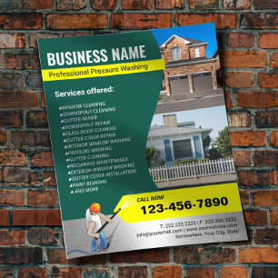 Trycket Tvättar Grönten för strömtvättmaskinen Stä Flygblad