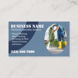 Trycket Tvättar House Städning Power Tvättar Blue Visitkort