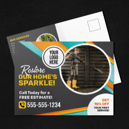 Trycket Tvättar House Städning tjänsten Power Tvät Vykort