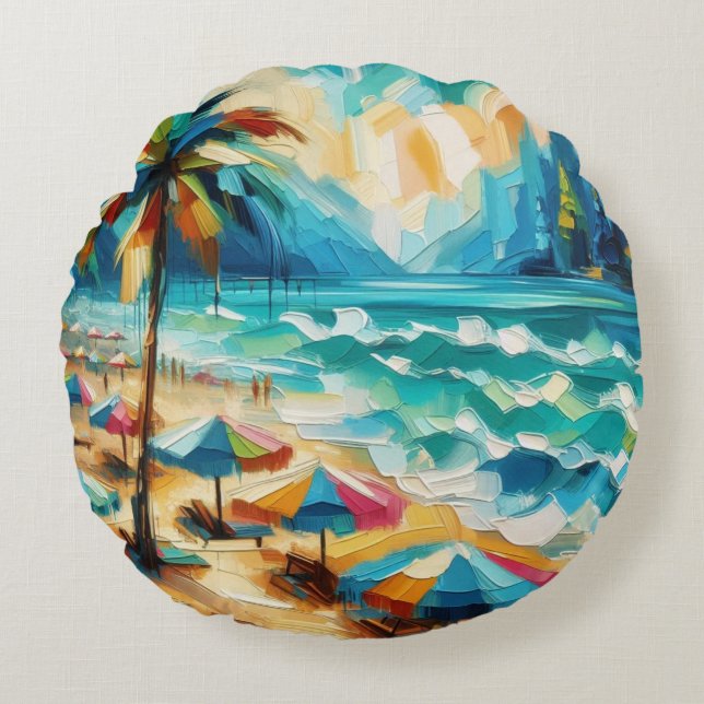 Tryckfärg för paraplyer rund kudde (Framsidan)