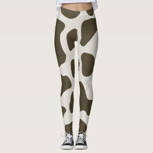 Tryckfärg på röda djur leggings