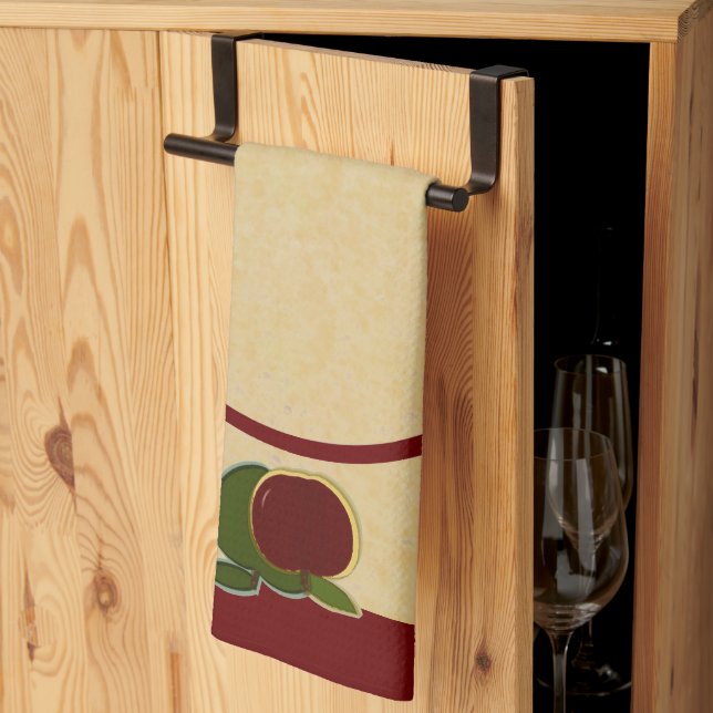 Tryckfärgad Apple-design Kökshandduk (Thirds Fold)