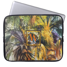 Tryckfärgning av Handflatan Träd med Monogram