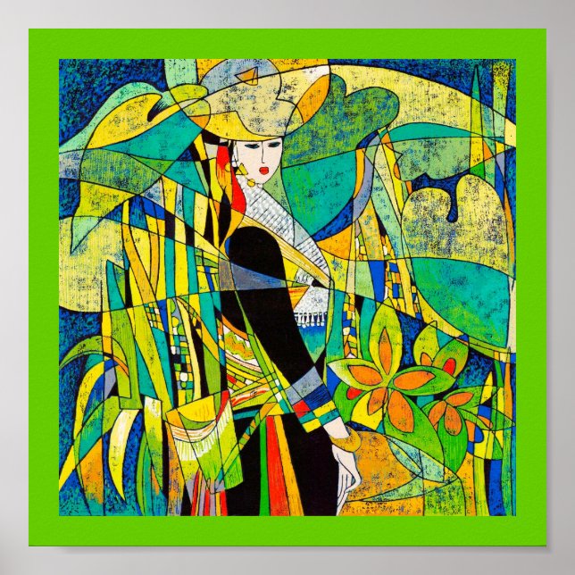 Tryckfärgning av konst med orientalisk abstrakt poster (Framsidan)