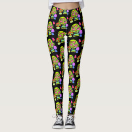 Tryckfärgning av Magic Mushroom-utskrifter Leggings