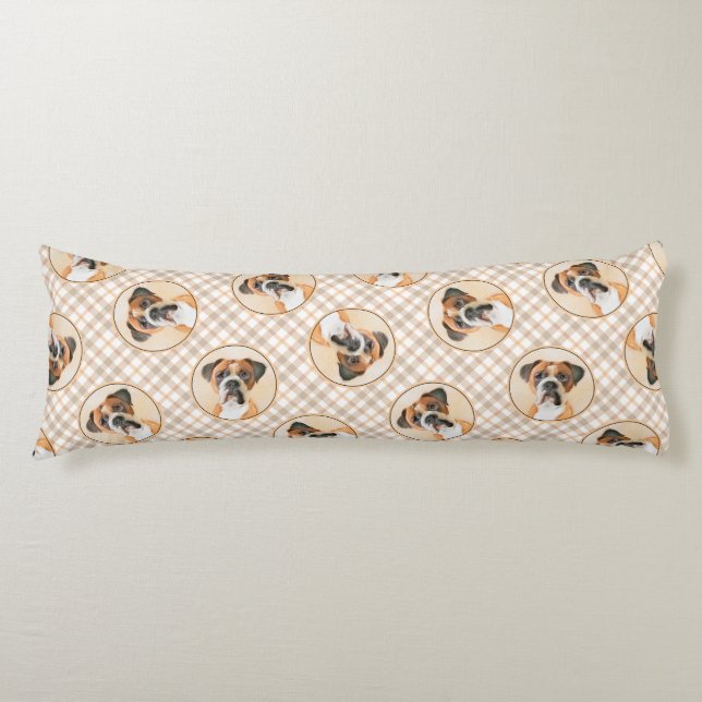 Tryckfärgsfärg på Hund obeskuren Hund på ljussken Kroppskudde (Framsidan)