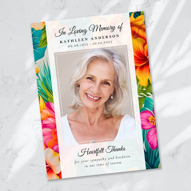 Tryckfärgsfotokeepsaké Funeral Memorial Tack Kort (Skapare uppladdad)