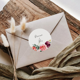 Tryckfärgsigill Bröllop-kuvert, sommarfärgad Runt Klistermärke