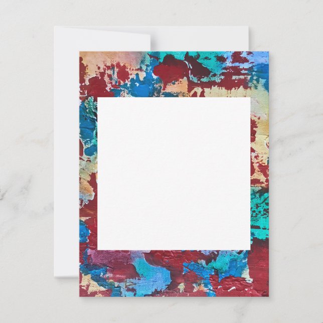Tryckfärgstreck med plashy-handsmålade Abstrakter Anteckningskort (Framsida)