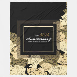 Tryckfilt i guld och gul ros fleecefilt