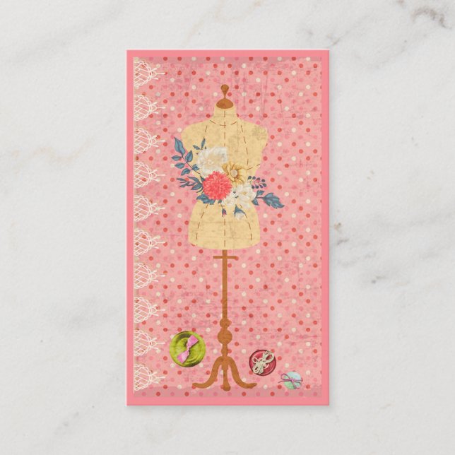 Tryckformulär för Seamstress Dressmaker Designer Visitkort (Framsida)