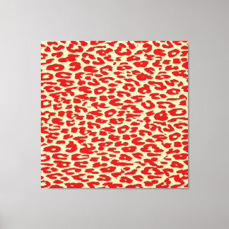 Tryckhud från röda retro-djur av leopard canvastryck