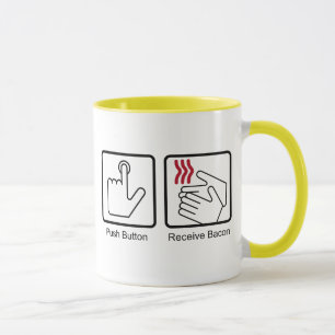 Tryckknappen mottar bacon - baconutmatare mugg