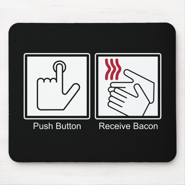 Tryckknappen mottar bacon - baconutmatare musmatta (Framsidan)