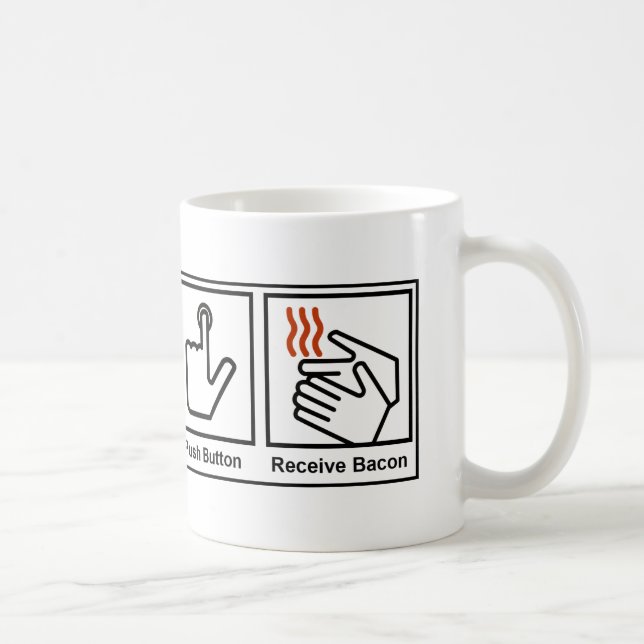Tryckknappen mottar bacon kaffemugg (Höger)