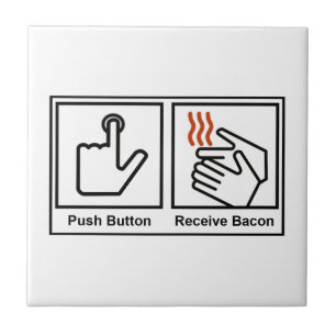 Tryckknappen mottar bacon kakelplatta