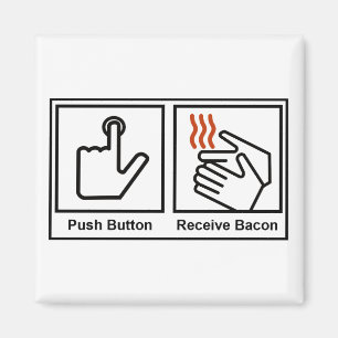 Tryckknappen mottar bacon magnet