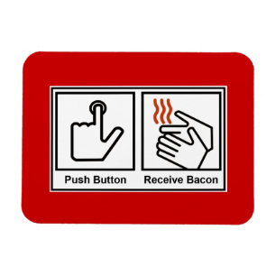 Tryckknappen mottar bacon magnet