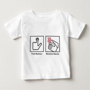 Tryckknappen mottar bacon t shirt
