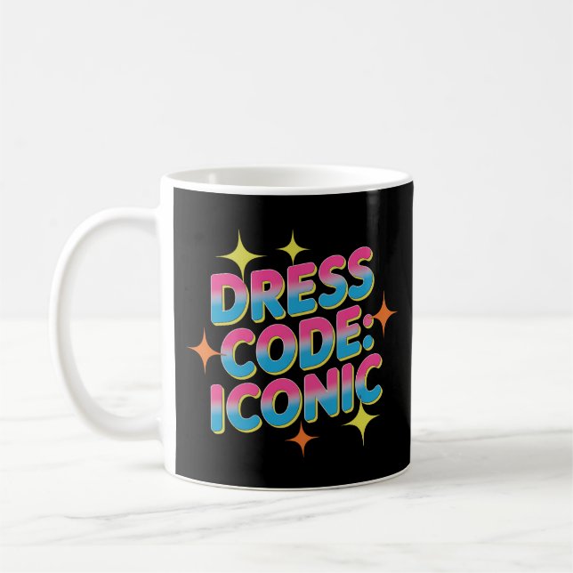 Tryckkod: Ikonisk Vibrant Retro Kaffemugg (Vänster)