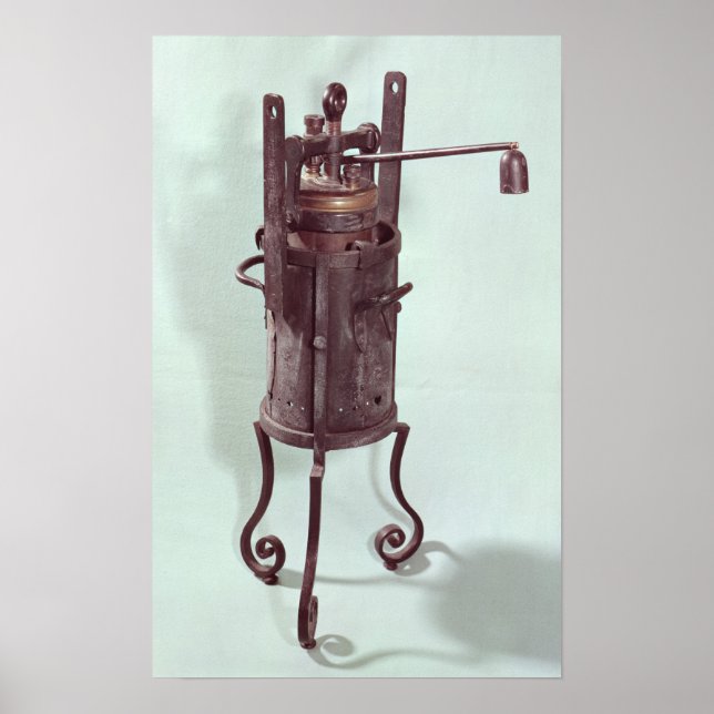 Tryckkokare uppfunnen av Denis Papin 1679 Poster (Framsidan)