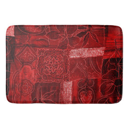 Tryckkorrigering för Bath Mat Large Red Blommigt Badrumsmatta